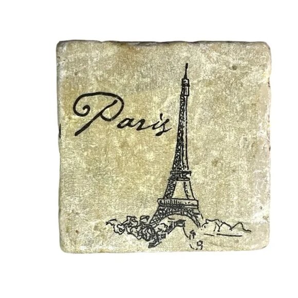 Stone COASTER TILE of France, Paris and Eifel Tower Ooh La La, ce la vie! - Picture 10 of 12